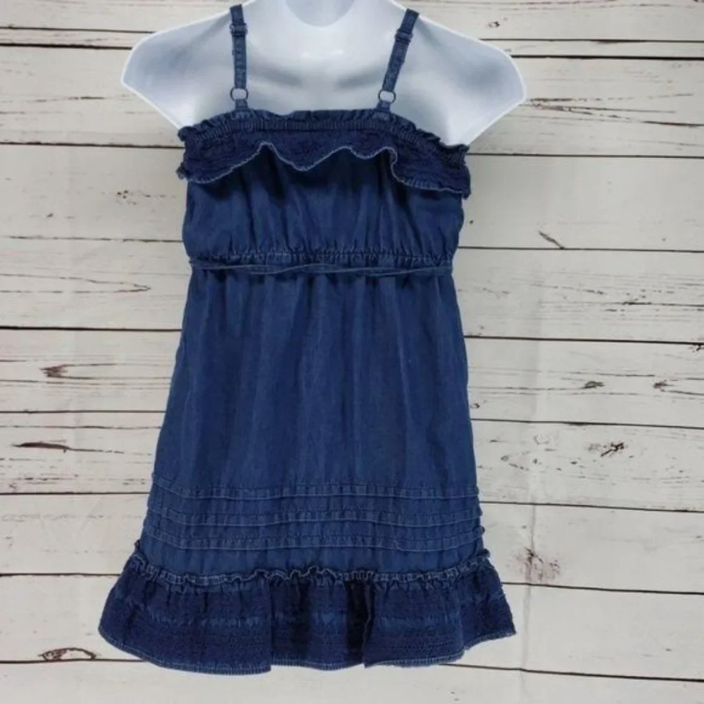 Gap‎ kids blue sleeveless size small denim jean Dress
